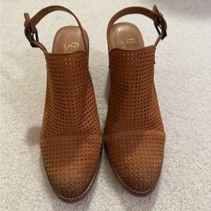 Franco Sarto Heeled Tan Sandal Mule